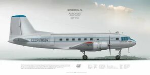 Ilyushin IL-14 Aeroflot СССР-Л1624 (Livery of the 1950s) www.aviaposter.com #airliners #aviation #jetliner #airpla. Aviation, Ci