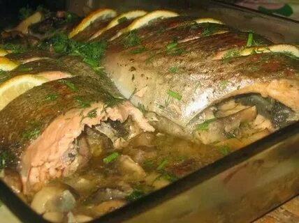 Форель с капустой в духовке