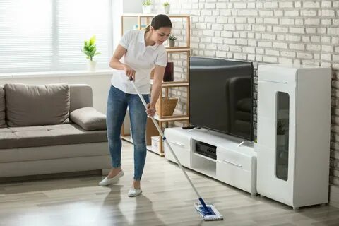 Cleaning living room