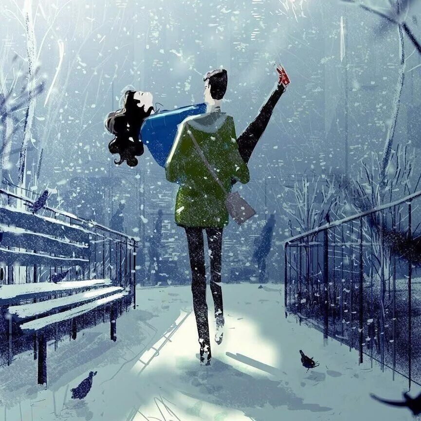 Люблю зиму можно. Паскаль Кэмпион зима. Зимнее счастье. Прогулка под снегом. Зима любовь.
