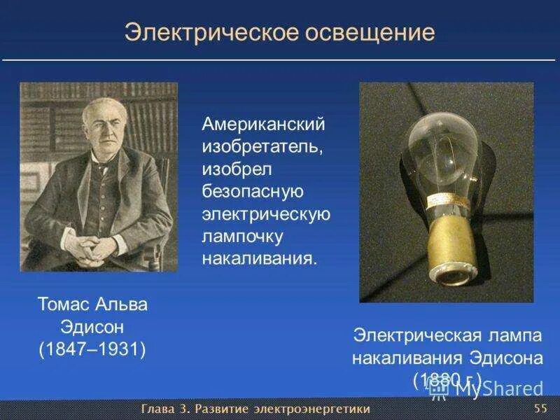 Тест электрические лампы. Первая лампа накаливания Томаса Эдисона.