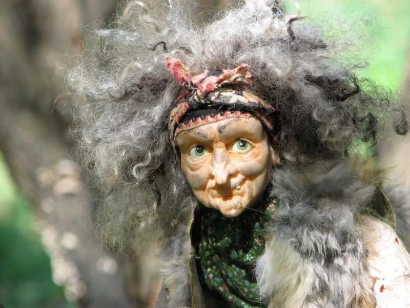 Баба яга ватная елочная игрушка. Бабо. Baba yaga (баба яга). Косплей. Лохматая баба яга.