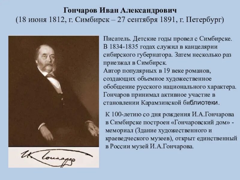 Что делал гончаров. Писатели и поэты Ульяновска Симбирска. Известные люди Ульяновской области.