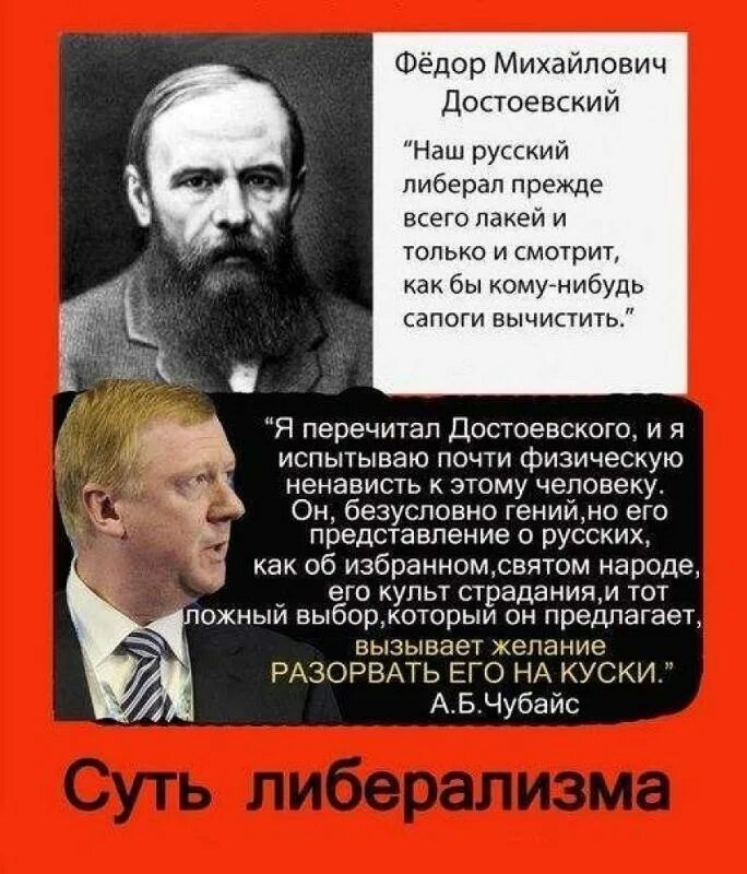 Кто такие либералы в россии. Достоевский Чубайс либералы. Достоевский о либералах цитаты. Достоевский о русских либералах.