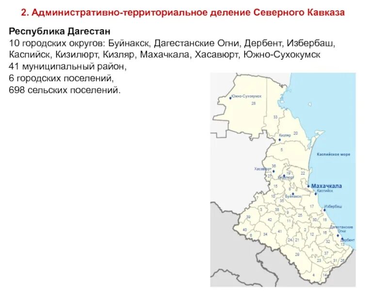 Городские округа дагестана