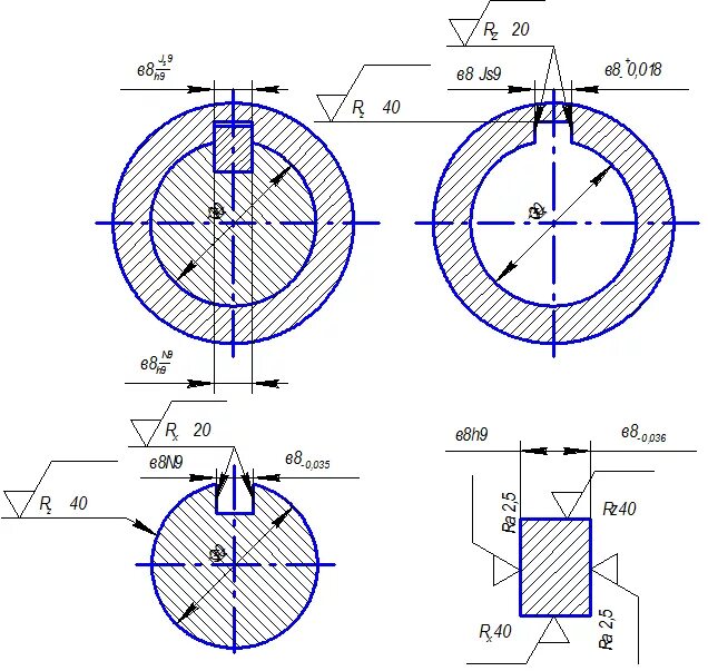 Отверстия под вал. Шпоночное соединение допуски. Шпоночный ПАЗ посадка. Шпоночный ПАЗ 10х8. Посадка шпонки на вал допуски.