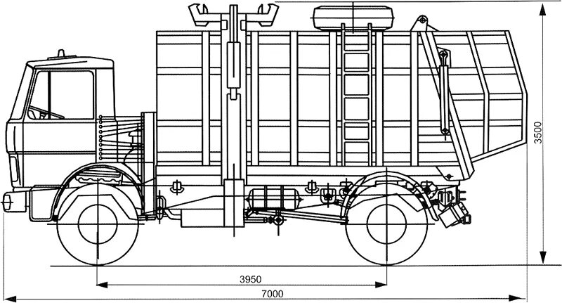 Габариты мусоровоза МАЗ. Мусоровоз МАЗ габари. Рычаги управления мусоровоза МАЗ. КАМАЗ 5320 мусоровоз схема.