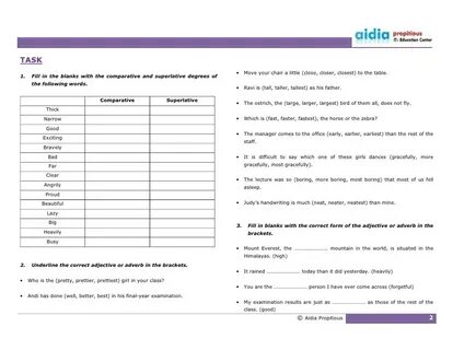Degrees of comparison adjectives and adverbs