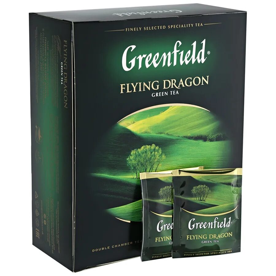 Зеленый чай гринфилд в пакетиках. Чай зеленый Greenfield Flying Dragon 100г. Чай Гринфилд зеленый 100 пакетиков. Чай Greenfield Flying Dragon 200гр. Чай Гринфилд 100пак зел Flying Dragon.