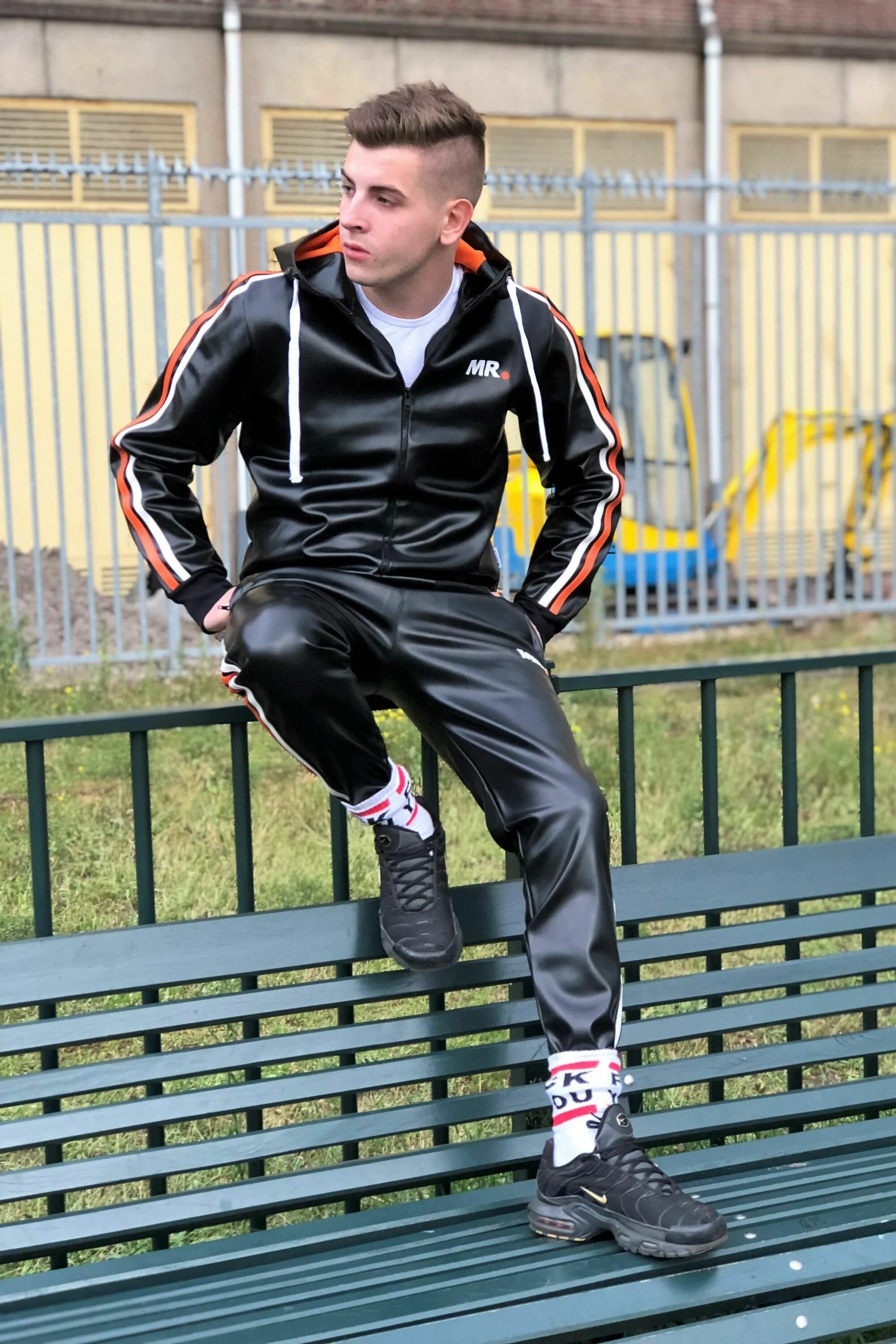 Mr-Riegillio. Mr Riegillio спортивный костюм. Leather Tracksuit adidas. Парни в серых спортивках