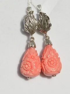 Коралловые сережки