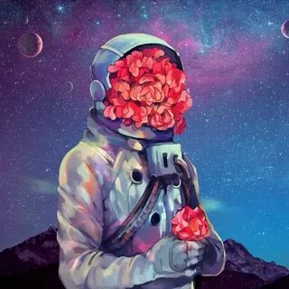 Космонавт в цветах