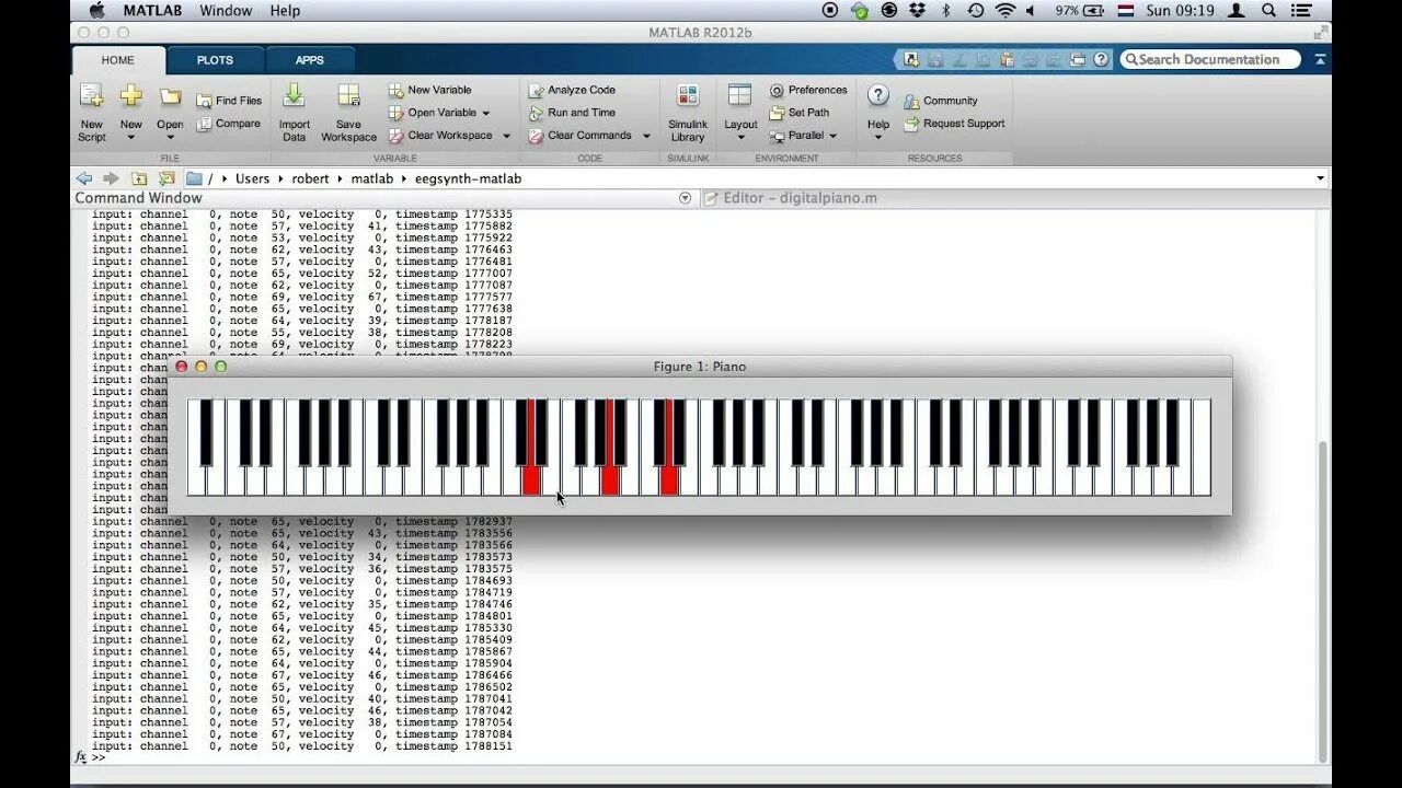 Программа миди пианино для компьютера. Midi Piano. Matlab Music. Input channel