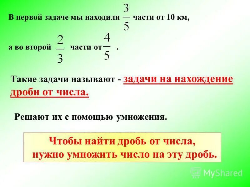 На какую дробь нужно умножить. Нахождение части от дроби. Нахождение части числа дроби. Нахождение части числа правило. Нахождение части от числа.