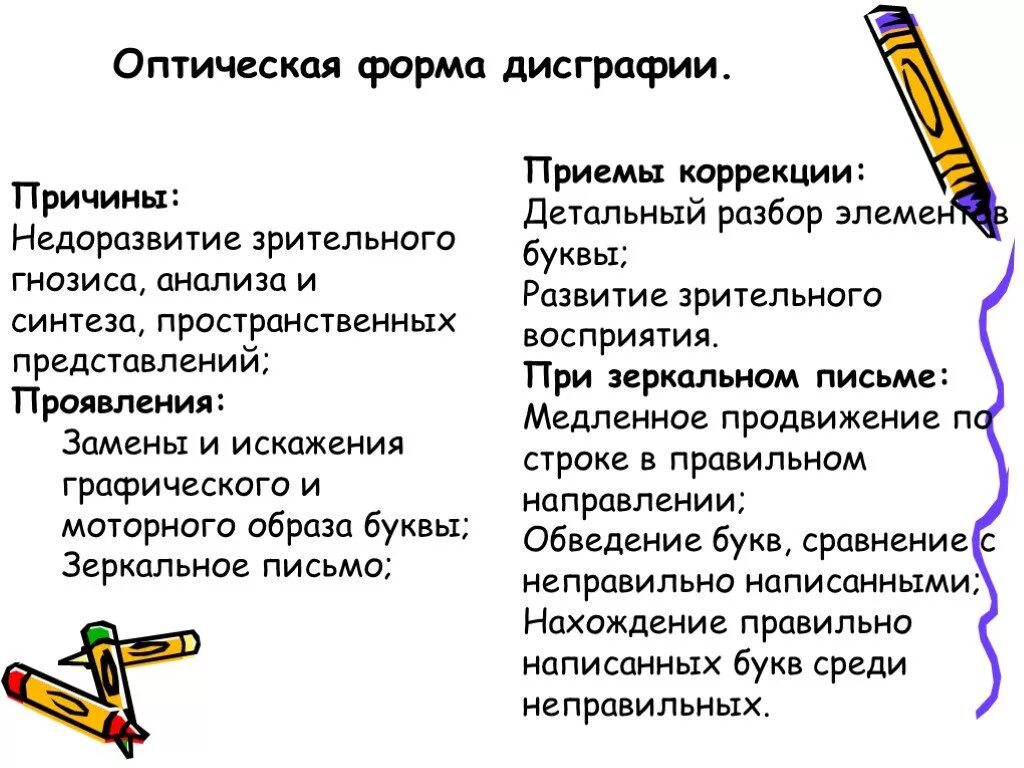 Дисграфия особенности. Образец оптической дисграфии. Причины оптической дисграфии. Формы дисграфии таблица. Схема коррекции дисграфии.