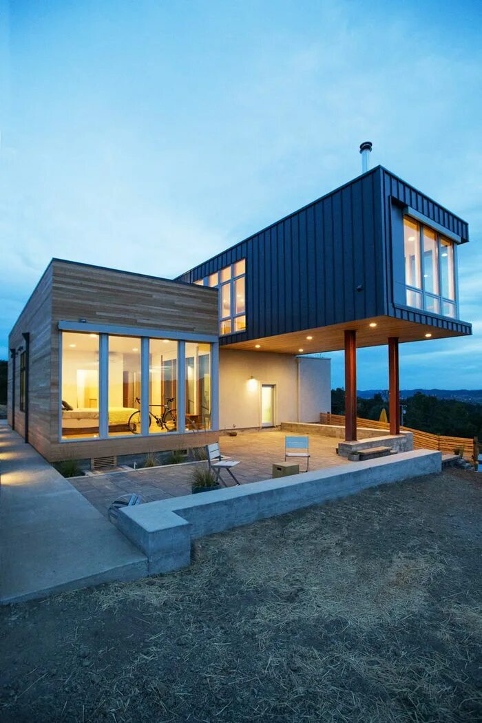 Недорогой проект модульного дома. Модульный дом префаб. модульный дом modular house. дома из контейнеров. экодом модульный.