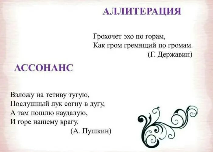 Звукопись определение и примеры Виды звукописи в литературе таблица