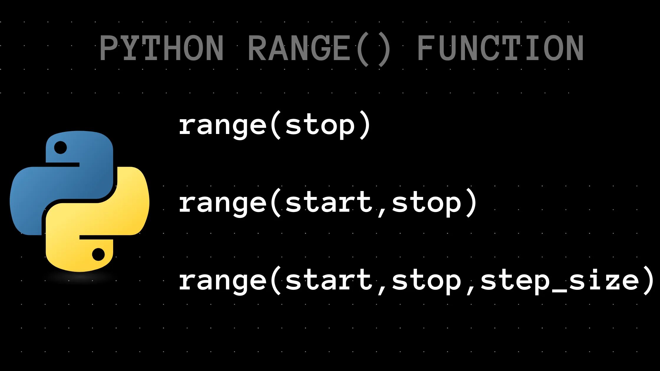 Python range. Функция range python. del in python 3.