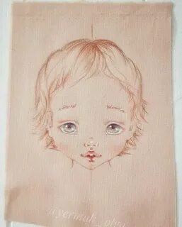 Нарисованная текстильная кукла