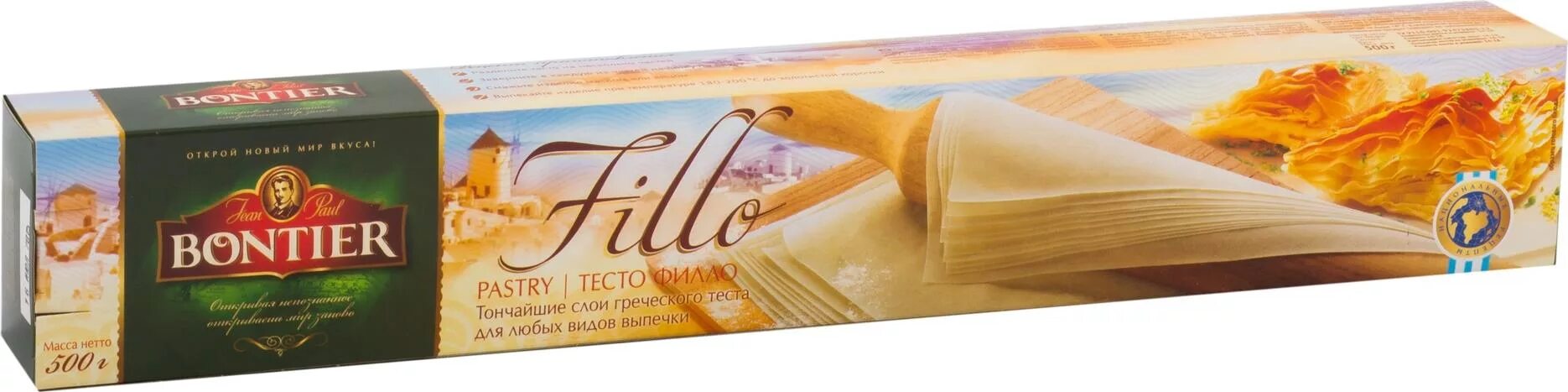 Вкусвилл фило. Тесто Bontier Fillo 500г. Тесто фило Bontier, 500. 500 Г фило, Bontier, Россия. *Тесто фило Bontier бездрожжевое 500 г.