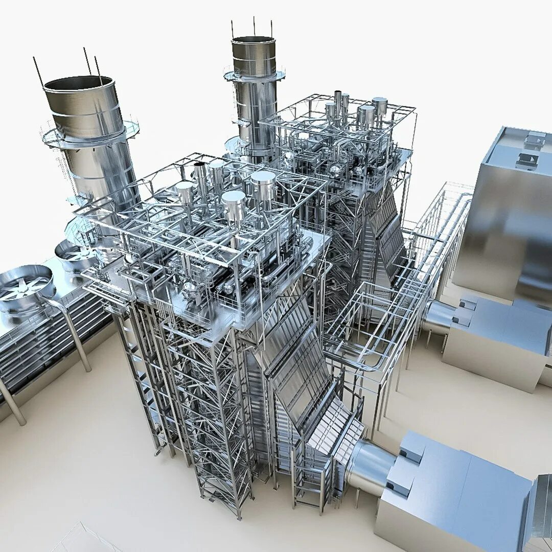 Power plant 3. Gas Turbine 3d model. Power Turbine Gas 3d model. Газовая турбина Siemens 3д модель. Промышленное оборудование Industrial Equipment 3d model.