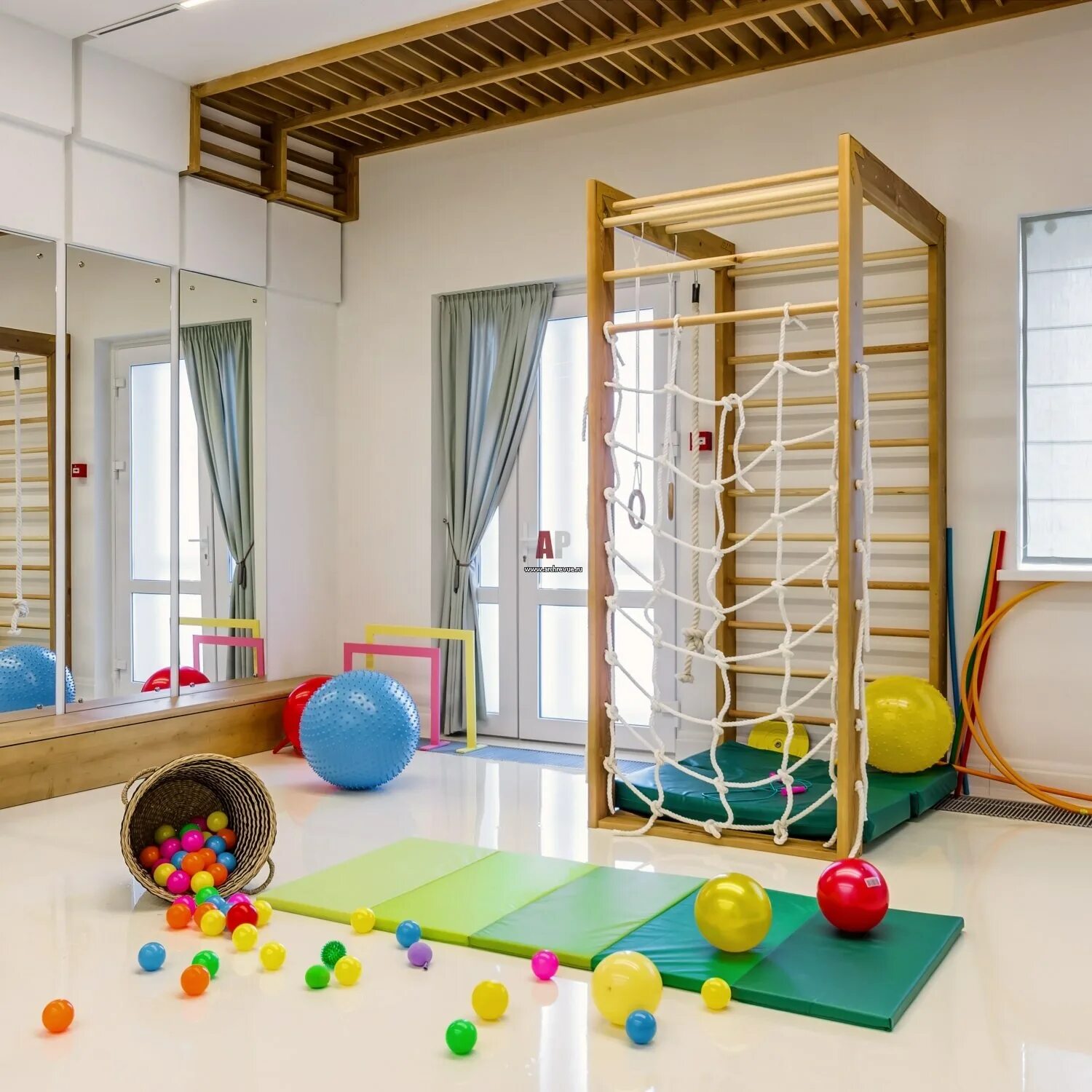 Детский спортзал. Детский фитнес зал. Зал аэробики. Зал аэробики. Детский фитнес зал.