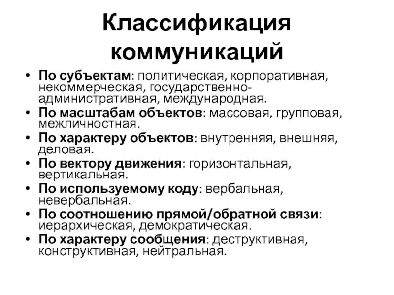 Субъектом коммуникации является. Классификация коммуникаций. Классификация общения. Основная классификация коммуникаций. Классификация коммуникаций в менеджменте.