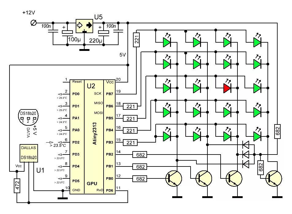 Схемы на микроконтроллере pic12f629. Автомат световых эффектов на микроконтроллере pic16f628a. Цветомузыка и автомат световых эффектов на микроконтроллере pic16f627a. RGB светильник на pic12f629/675. Схема светодиодного индикатора