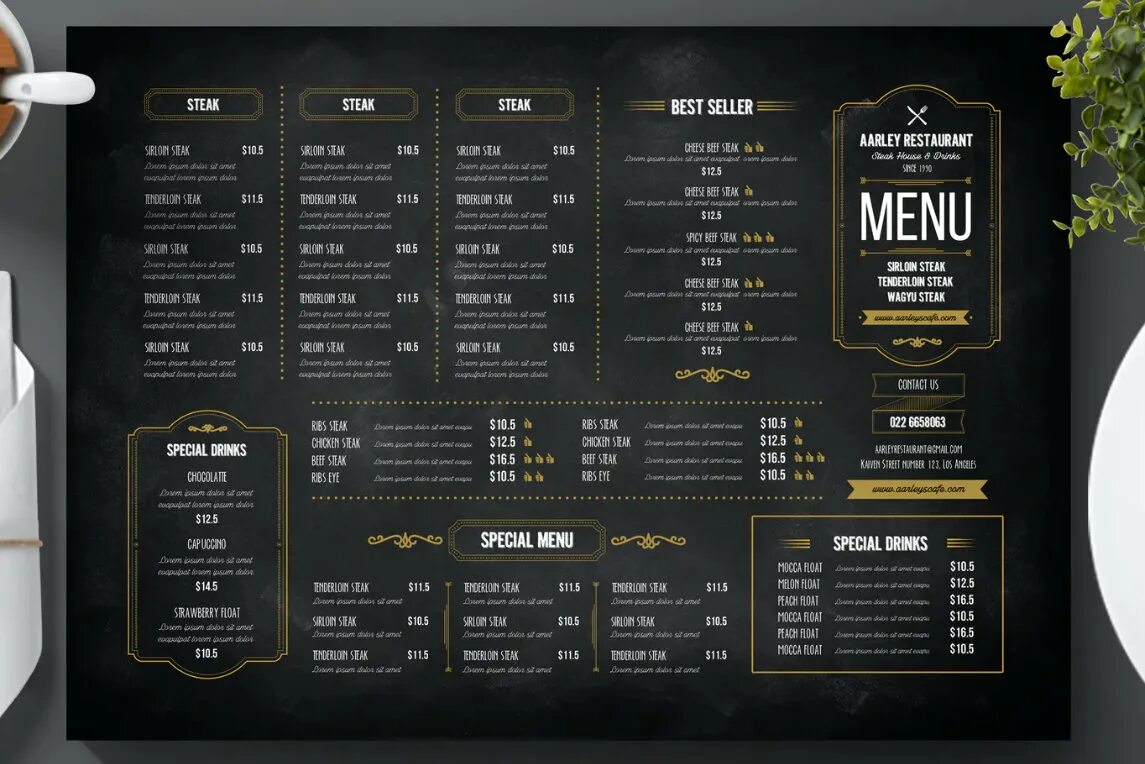 Черное меню ресторана. Дизайн меню для ресторана. Красивое меню. Дизайнерское меню для ресторана. Макет меню для ресторана.