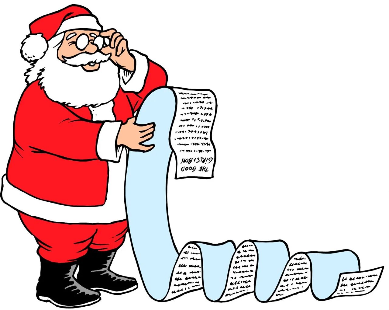 Списки деда мороза. Дед Мороз со списком. Дед Мороз с газетой. Письмо деду Морозу.