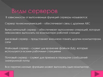 Понятие сервера сети