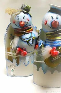 Снеговик из папье маше своими