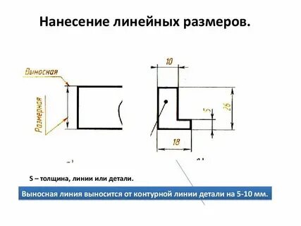Какой толщины должны быть выносные и размерные
