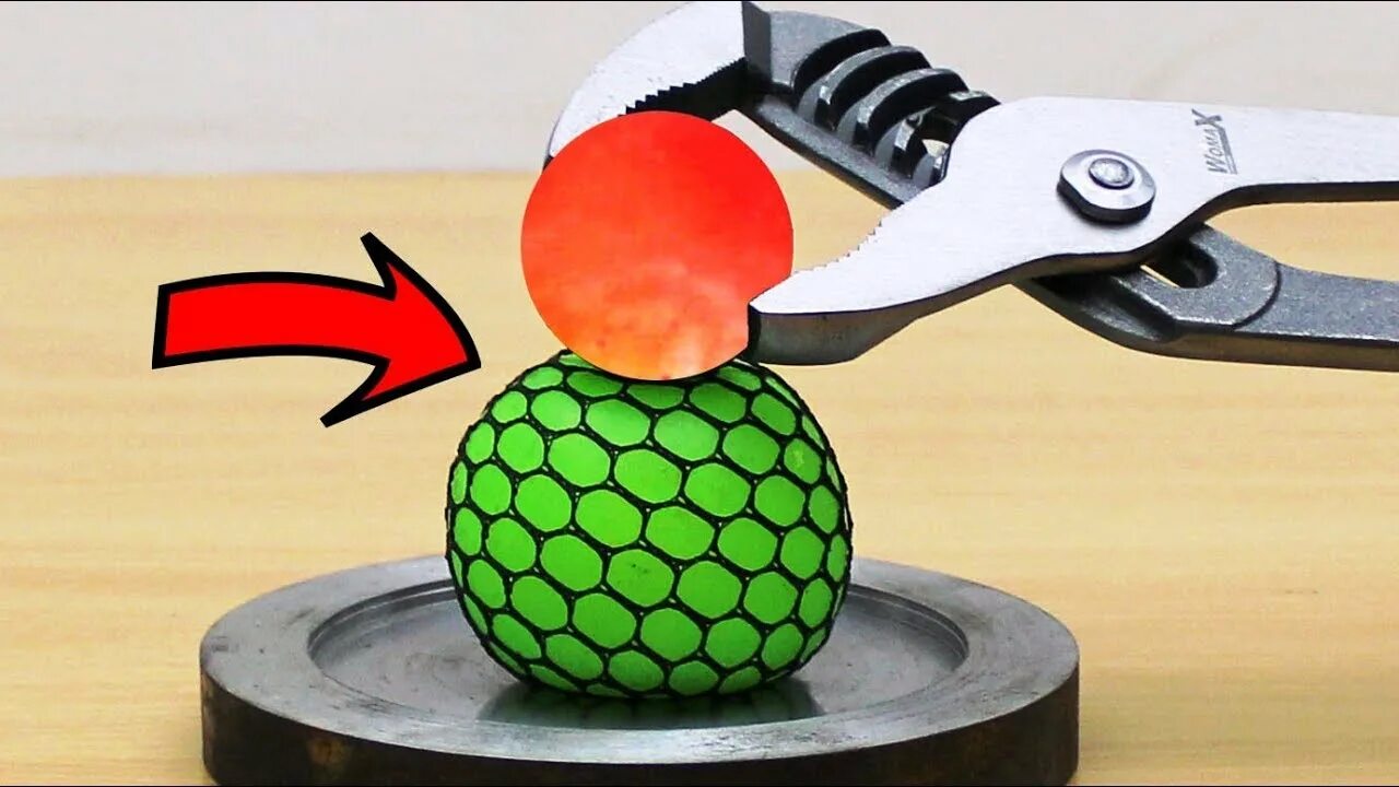 Эксперимент 1000. Experiment glowing 1000 degree metal ball vs jelly. ball metal antistress solid. эксперимент 1000-7. balls vs cube.
