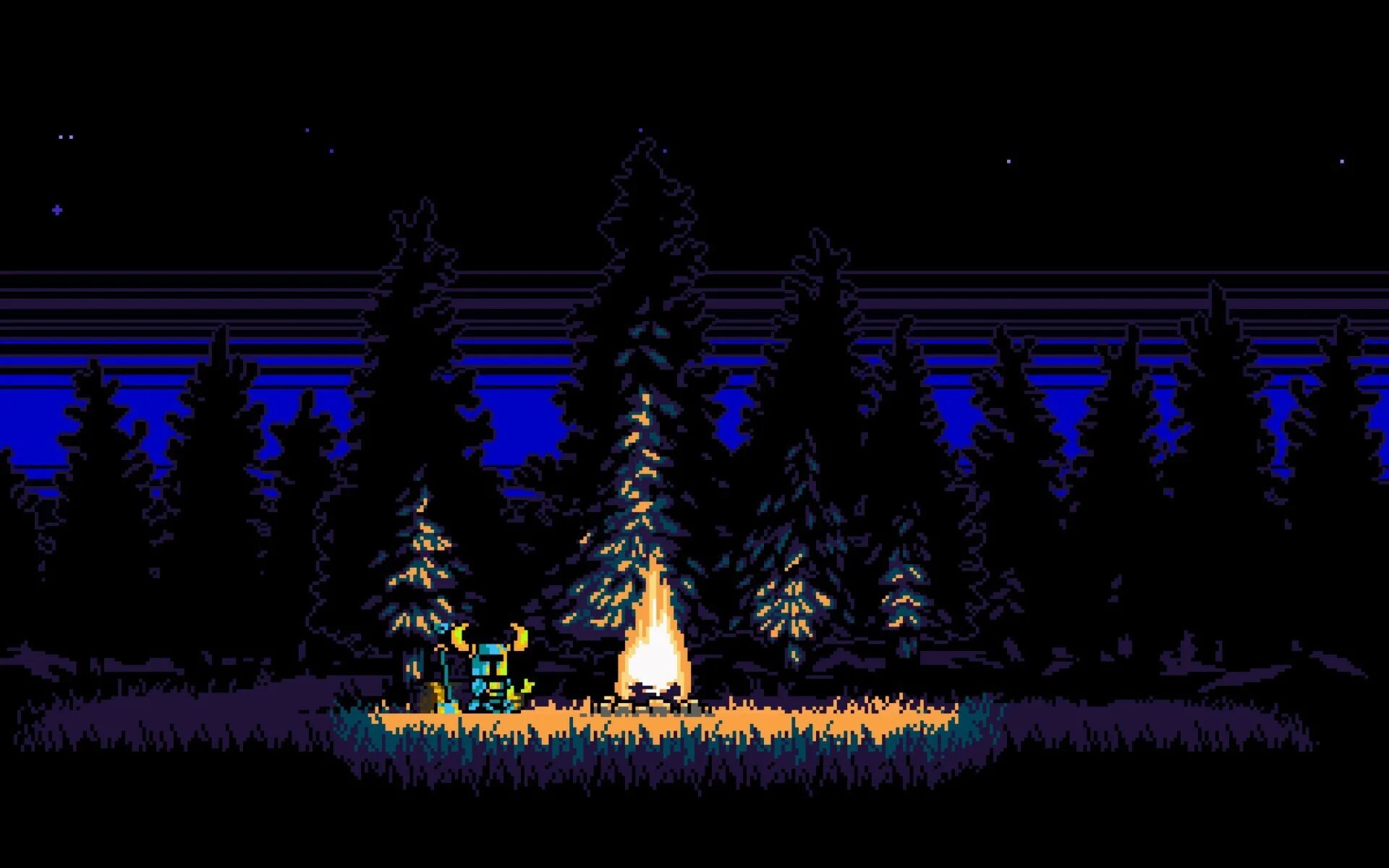 16 бит изображение. Shovel Knight Campfire. Shovel Knight у костра. Shovel Knight фон. Shovel Knight башня судьбы.