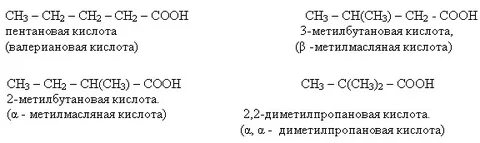 Пентановая кислота изомеры