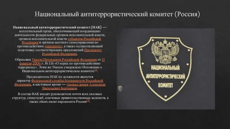 С какой целью образован национальный антитеррористический. С какой целью образован национальный антитеррористический