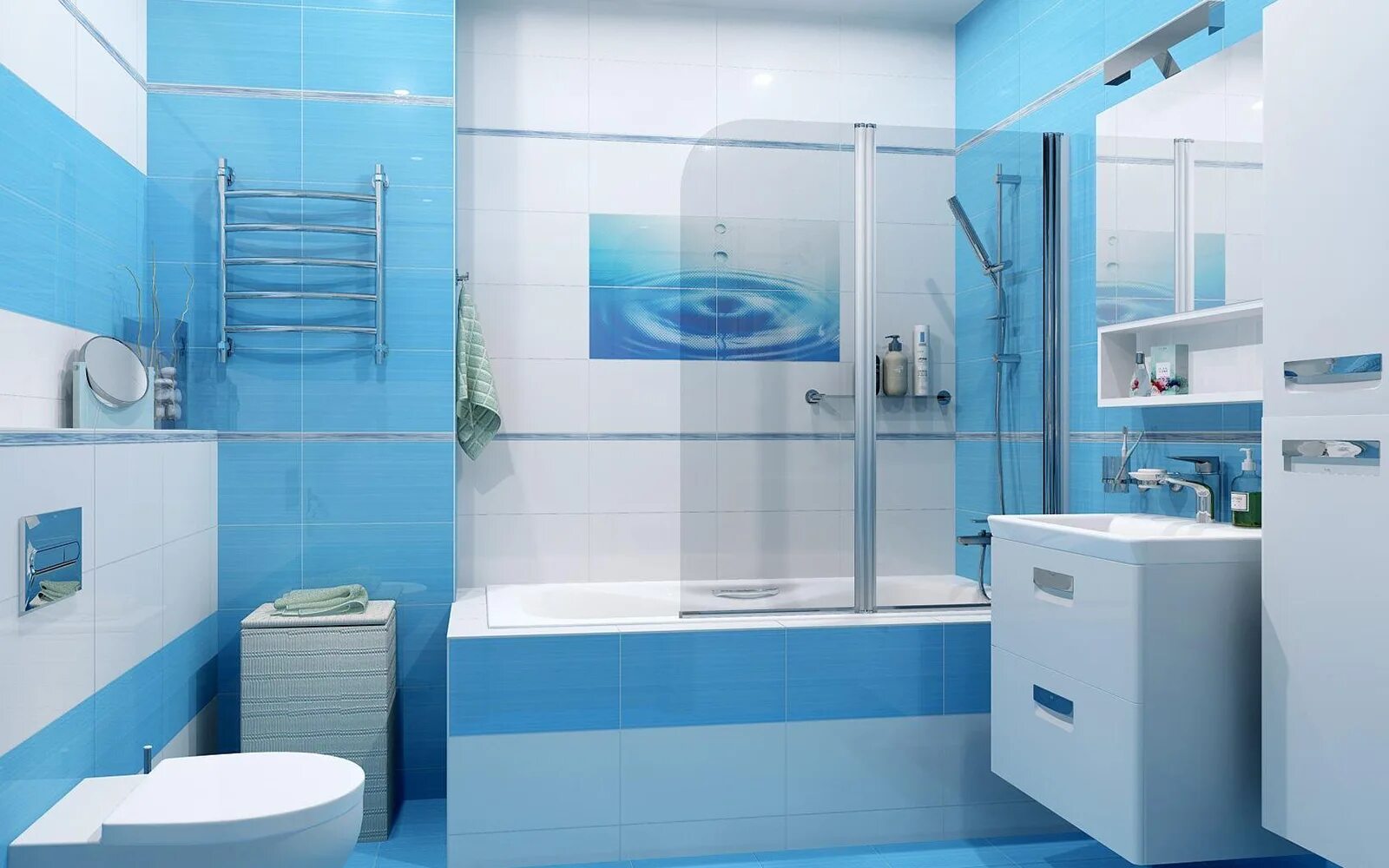 Фото сантехники ванной комнаты. Плитка Regata Ceradim. Плитка Старфиш Керадим. Плитка Керадим Лагуна. Ванная с белой и голубой плиткой.