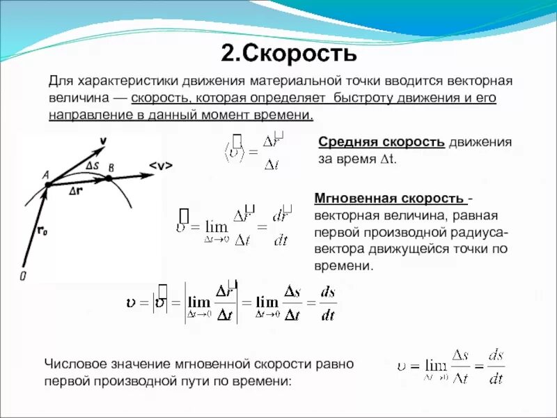 Как определить направление движения. Изменения скорости движения материальной точки. скорость материальной точки формула. скорость движения материальной точки формула. мгновенная скорость материальной точки выражается формулой:.