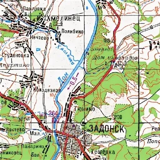 Задонск на карте