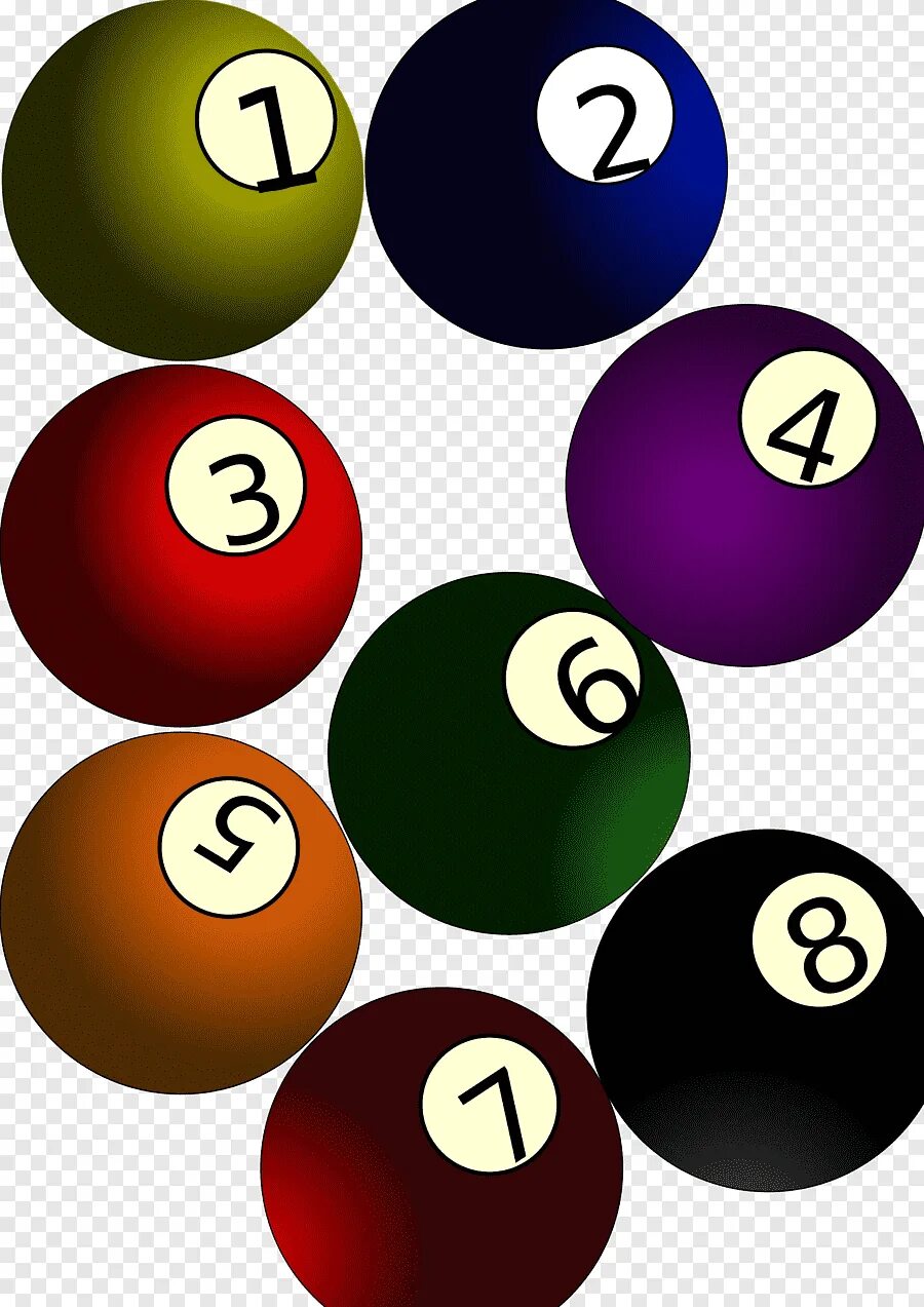 Рисунок шар 8. Бильярдные шары. Шары для бильярда. Бильярдный шар 8. Бильярдные шары на прозрачном фоне.