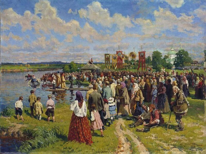 Крестный ход художник Маковский. Религиозные праздники повседневный быт 16 века