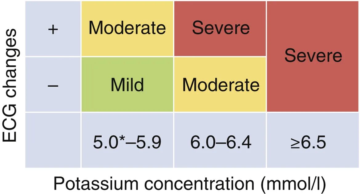 Upper limit. KDIGO шкала. Hyperkalemia classification. Картинки severity. Severity в тестировании.