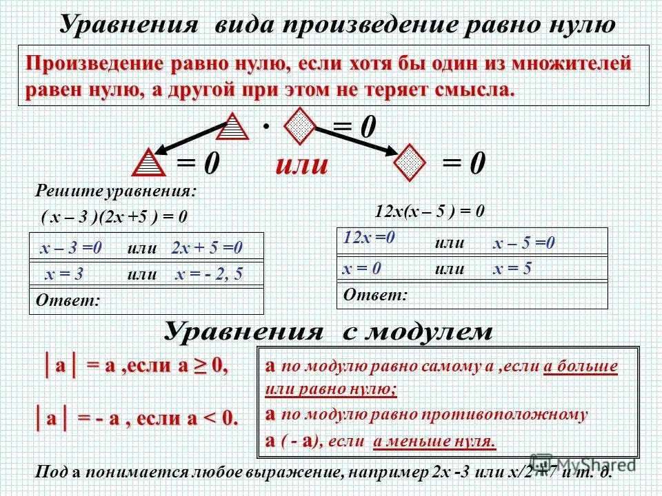 Произведение равно 1 из множителей. Если произведение равно 0. Произведение множителей равно нулю. Уравнения произведение равно нулю. Произведение равно нулю если.