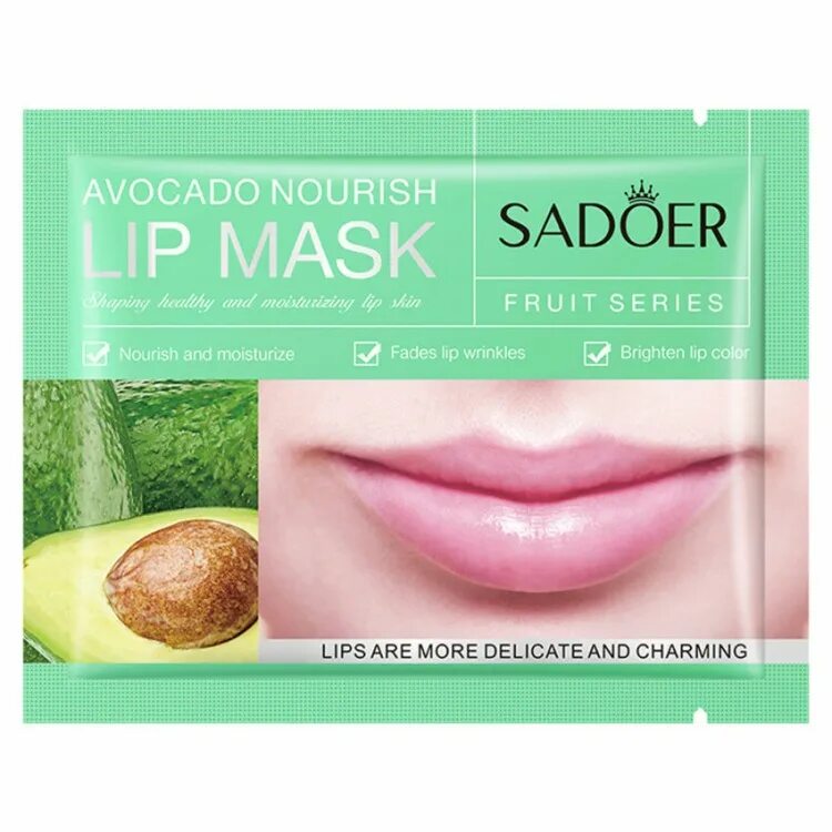 Маски sadoer отзывы. Коллагеновая маска для губ sadoer с экстрактом авокадо. Увлажняющая маска sadoer и питательная. Lip Mask для губ sadoer. Sadoer патчи для губ авокадо.