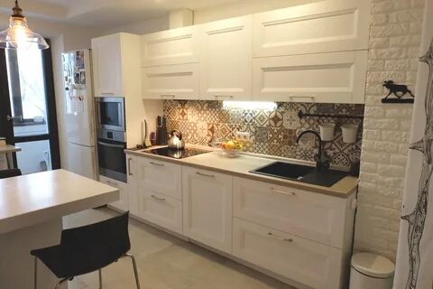 Кухни со светлым фартуком