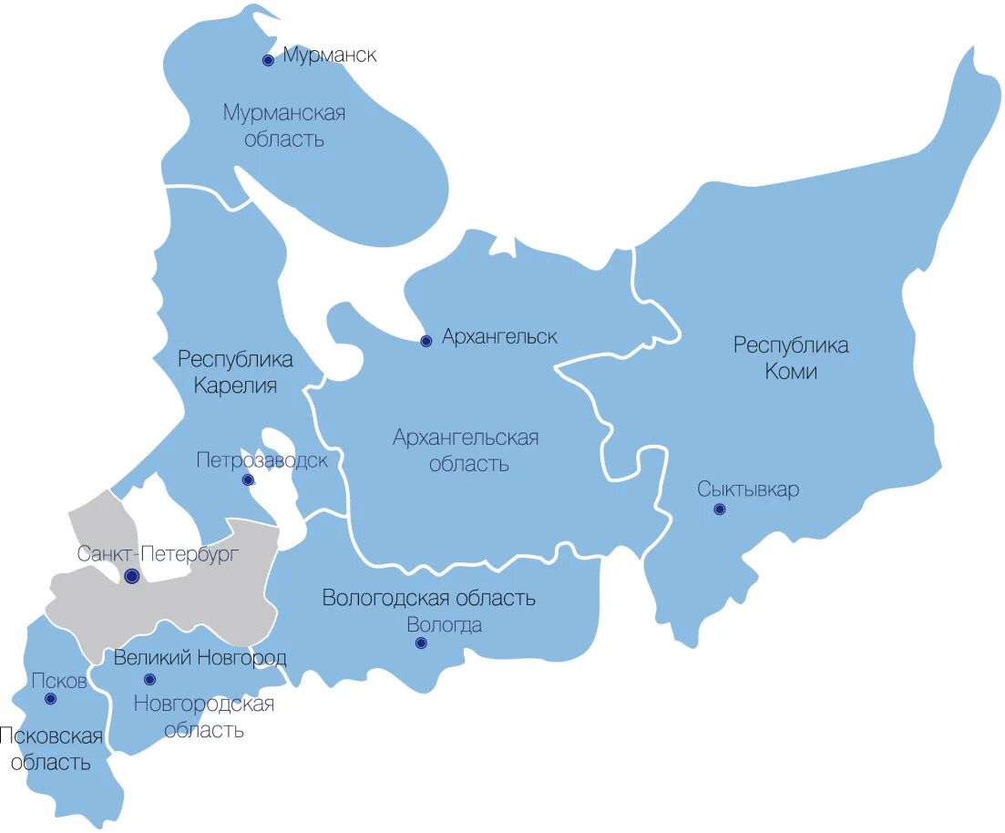 Новгородская область северо запад. Северо-Западный федеральный округ на карте. Северо-Западный федеральный округ субъекты на карте. Карта Северо-Западного федерального округа. Карта России Северо Западный регион.