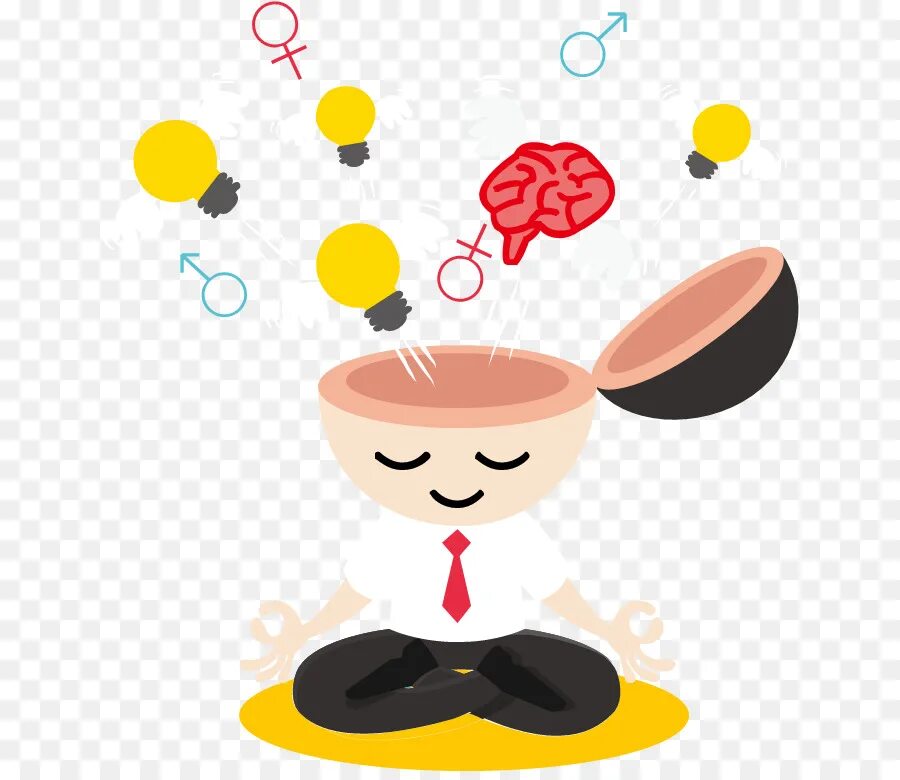Creating cartoon. Открытые вектор. creative cartoon. brain hole.
