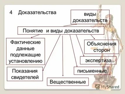 Виды доказательств тест