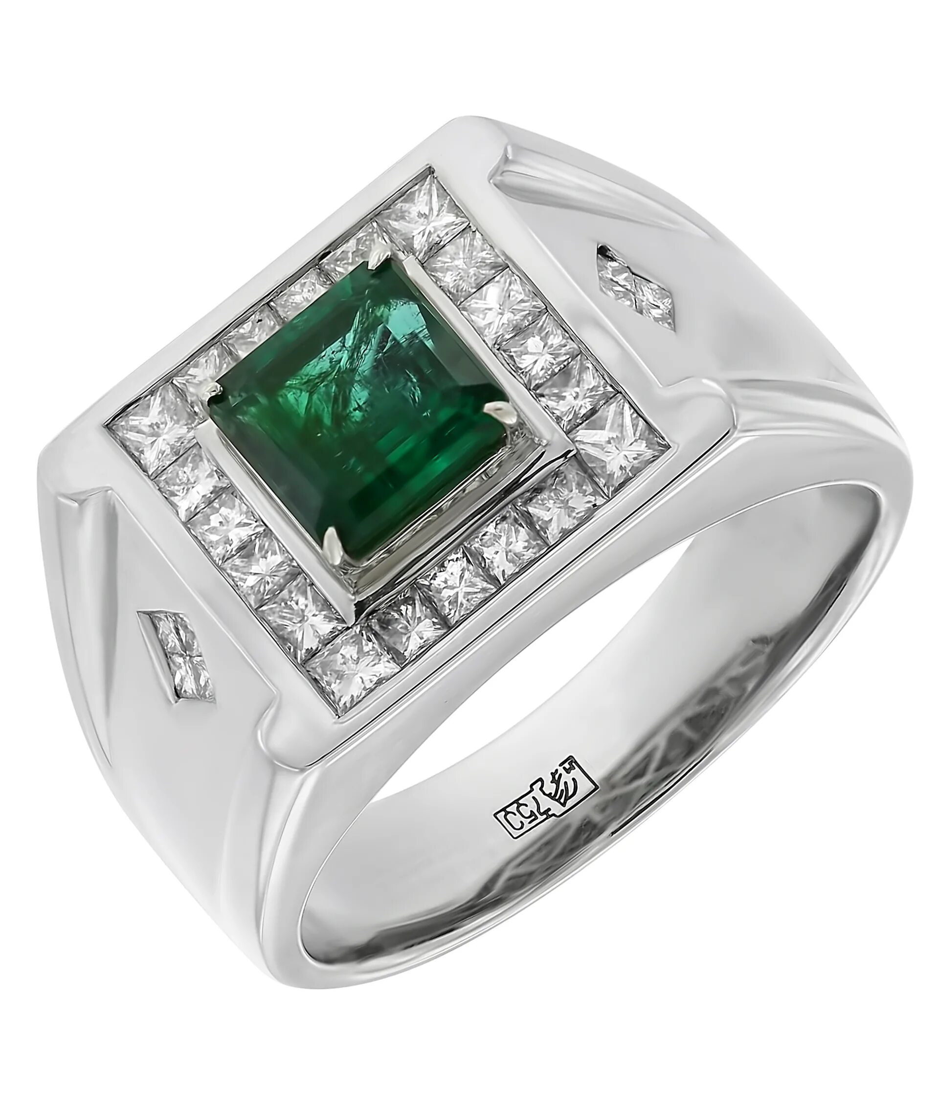 Emerald white. Кольцо 750 проба с изумрудами и бриллиантами. Кольцо с изумрудом 750 пробы. Кольца из золота с изумрудом 750 проба 925. Печатка из белого золота с изумрудом.